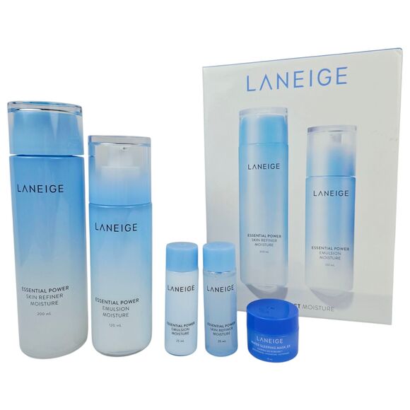 Laneige Basic Duo Set Moisture + 3 Samples - Luxury Korean Skincare NEW - Picture 1 of 4
